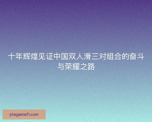 十年辉煌见证中国双人滑三对组合的奋斗与荣耀之路