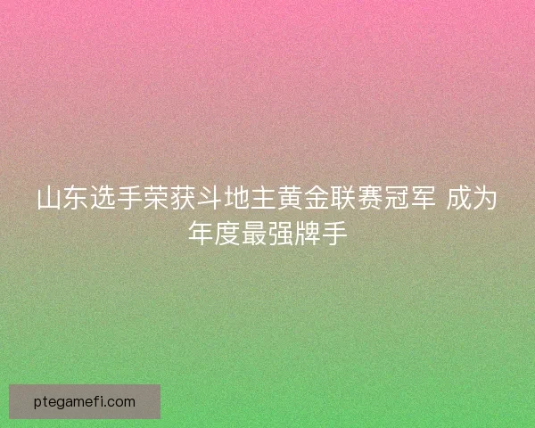 山东选手荣获斗地主黄金联赛冠军 成为年度最强牌手